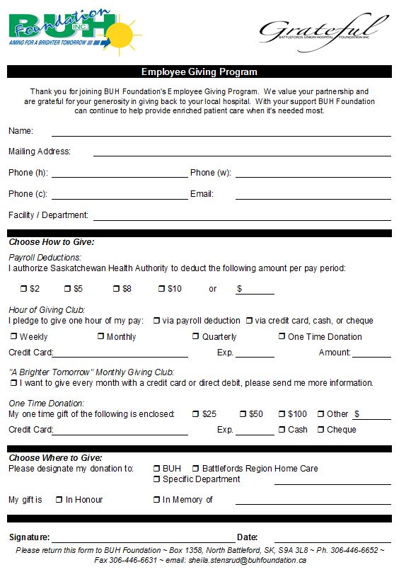 Employee Giving Form